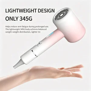 VIHAM Mini Lightweight Ionic Hair Dryer | 345g Ultra-Light, Low Noise, Portable for Travel & Home Use