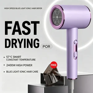 VIHAM 2400W High-Power Ionic Hair Dryer | 57℃ Smart Constant Temp, 1.3 Billion Blue Light Negative Ions