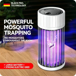 VIHAM 2-in-1 Rechargeable Mosquito Killer Lamp | 365nm UV Light, Electric Shock, with Night Light Mode