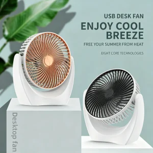 VIHAM Ultra-Quiet USB Desk Air Circulator Fan | Brushless Motor, Energy-Saving, Personal Cooler